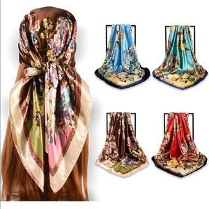 - Satin Square Scarves Neck Hair Head Scarf 2 for 30